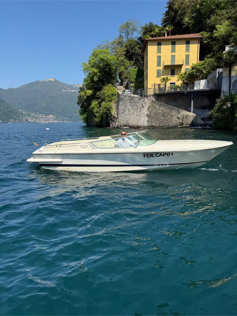 Our boat Colombo 21 on Lake Como, during our tour fercaplakecomo