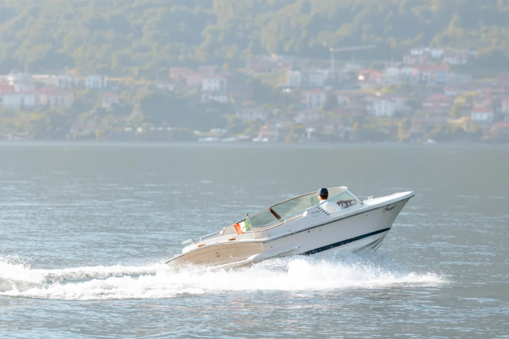 Our boat Colombo 21 on Lake Como, during our tour fercaplakecomo