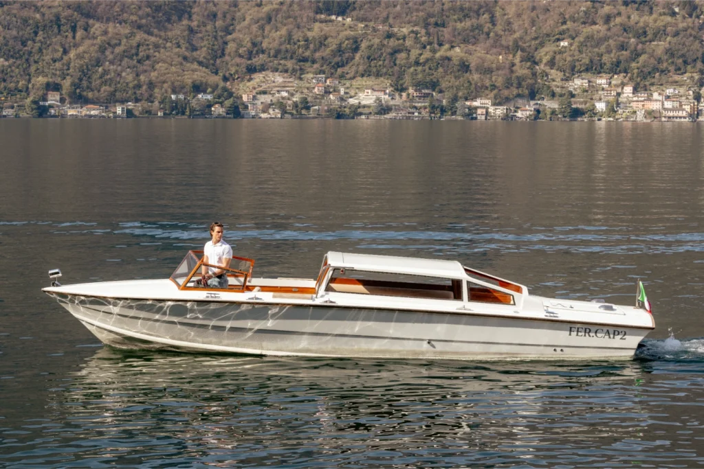 Venetian taxi boat Lake Como