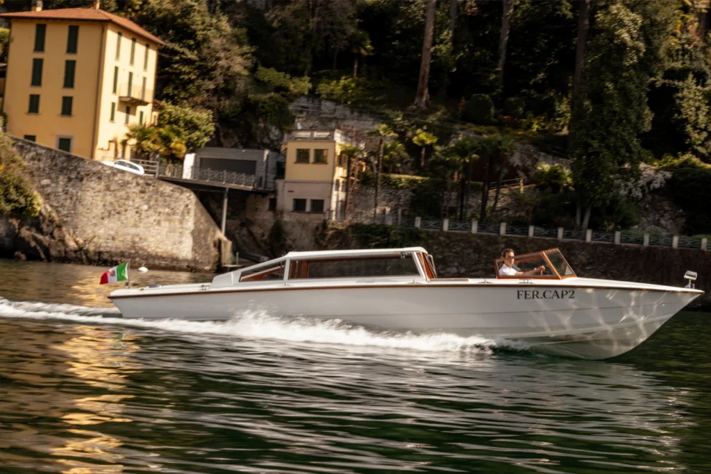 Venetian taxi boat Lake Como