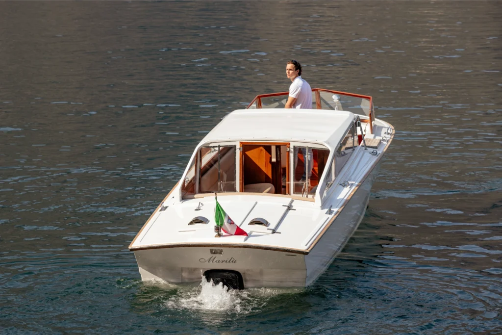 Venetian taxi boat Lake Como
