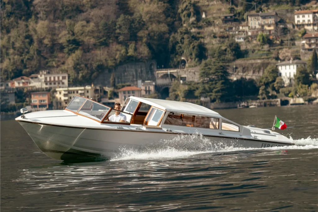 Venetian taxi boat Lake Como